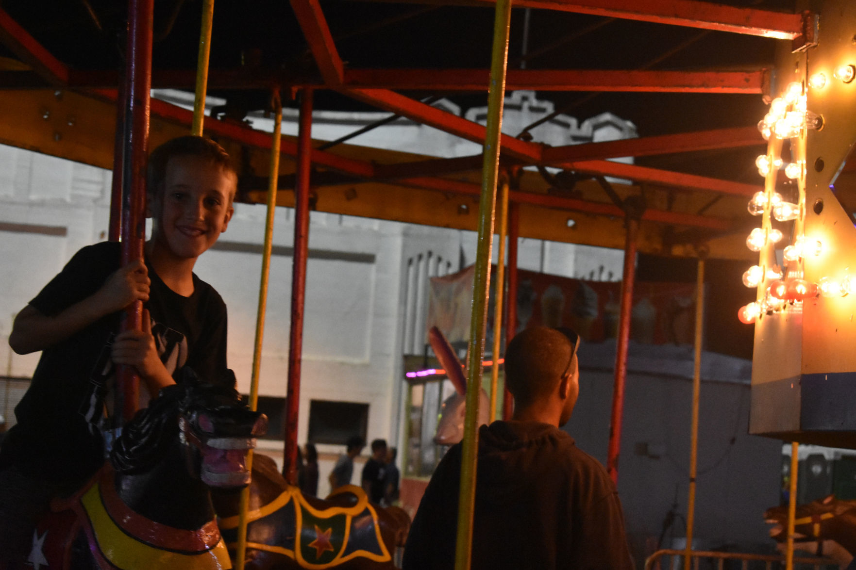 Henry Schroeder, 7, on carousel